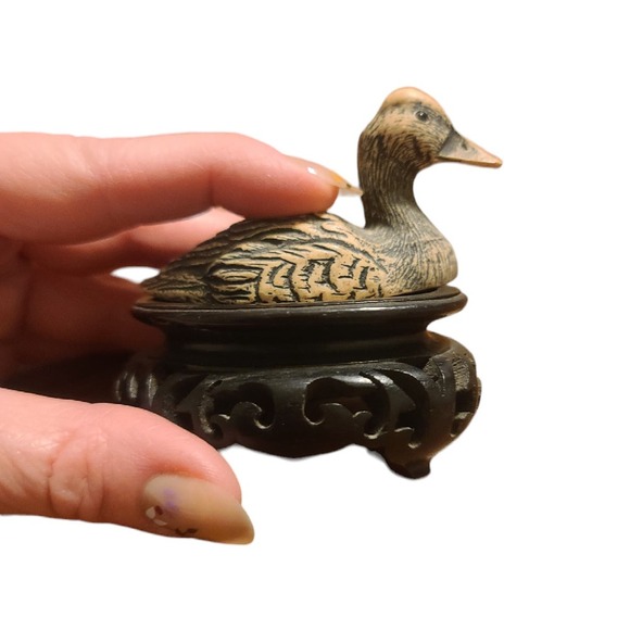 Canvasback 1989 English Leather Wilderness Series Duck With Base - Picture 2 of 6